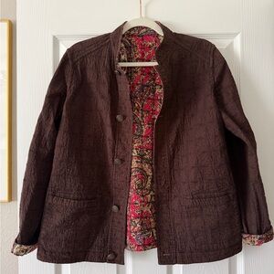 Reversible Brown Quilted Women's Jacket